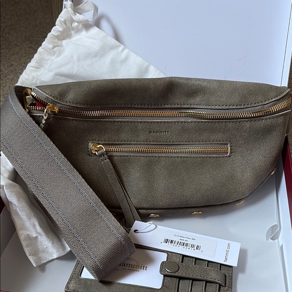 NWT Hammitt Charles Crossbody Bag in coveted Pewter with Gold Accents - Picture 3 of 6